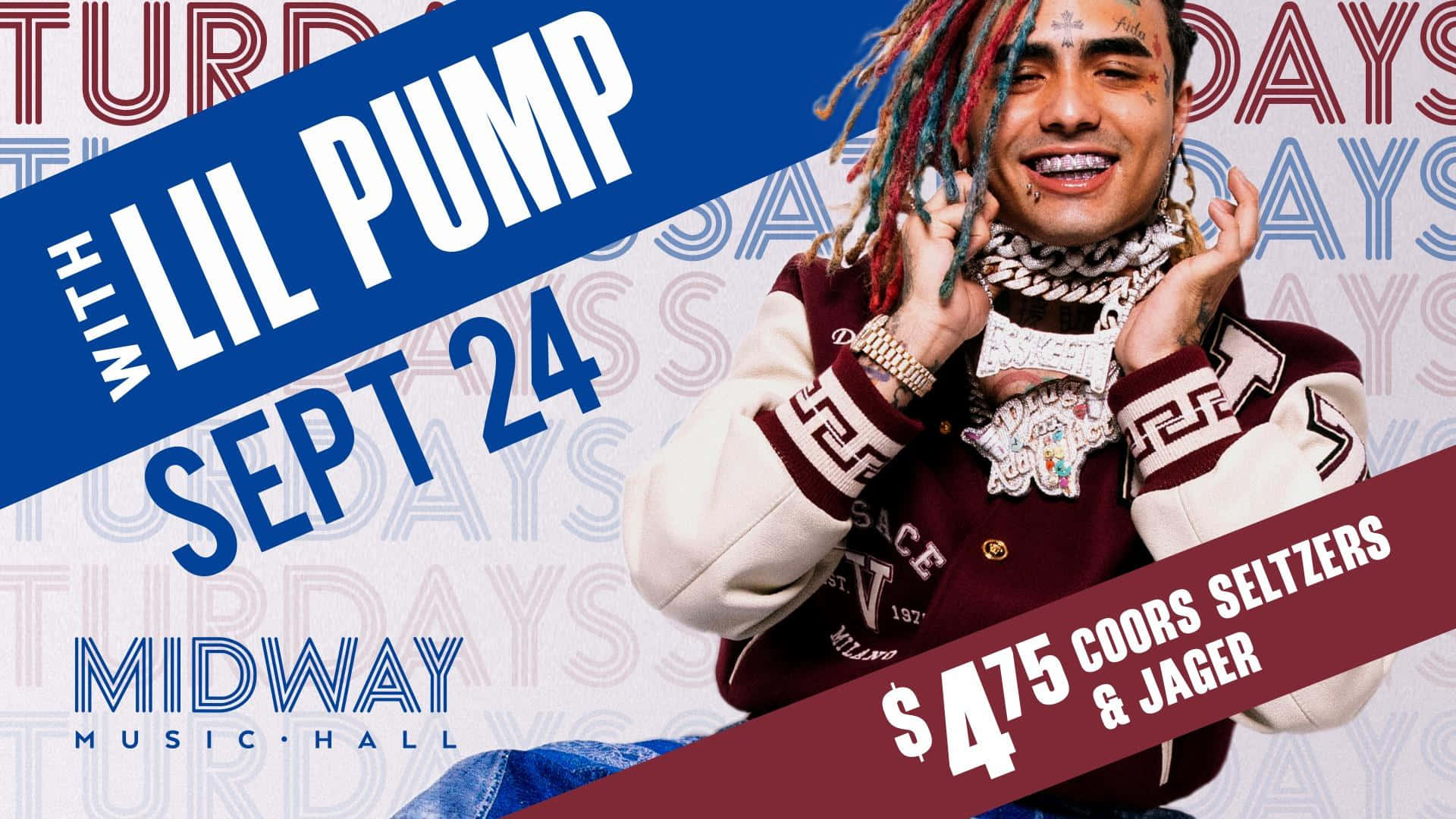 Lil Pump, colorful dreadlocks, gold chains, Full HD Desktop Wallpaper