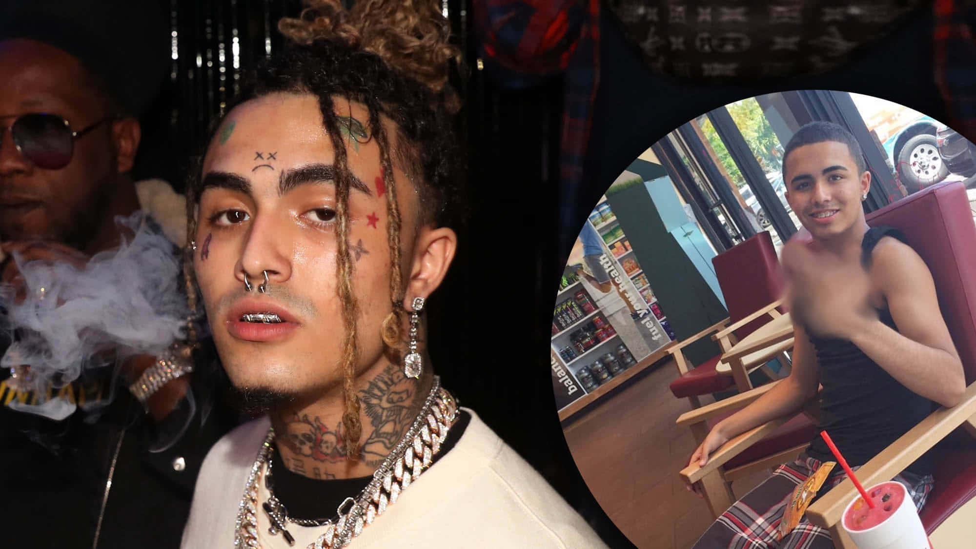 Lil Pump, leg tattoos, jewelry, Full HD Desktop Wallpaper