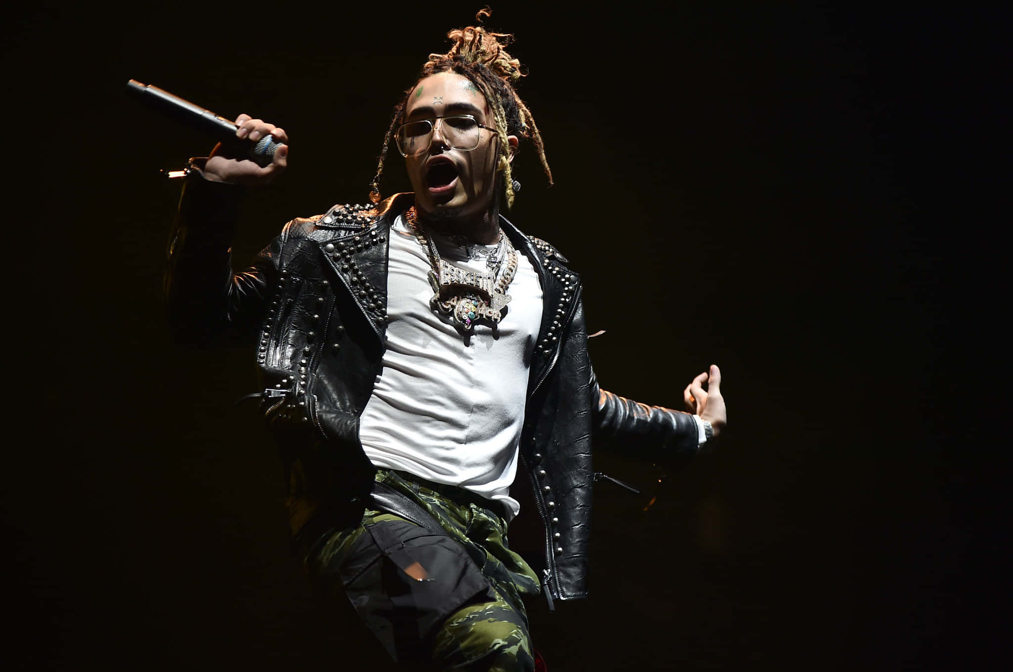 Lil Pump, dreadlocks, glasses, Full HD Desktop Wallpaper