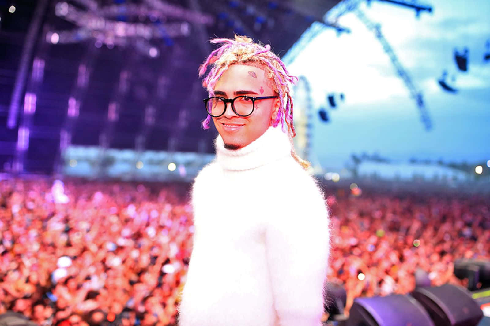Lil Pump, colorful dreadlocks, glasses, HD Desktop Wallpaper