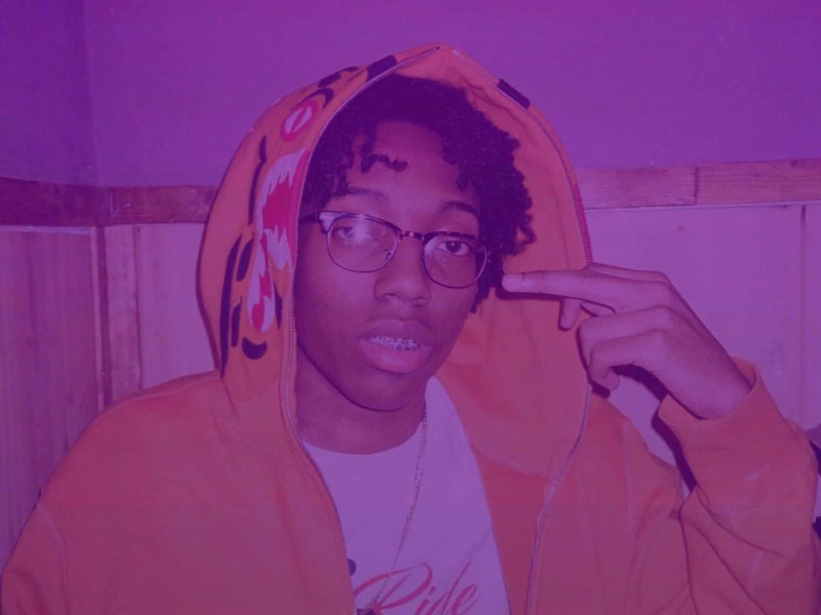 Lil Tecca, purple aesthetic, orange tiger hoodie, HD Desktop Wallpaper