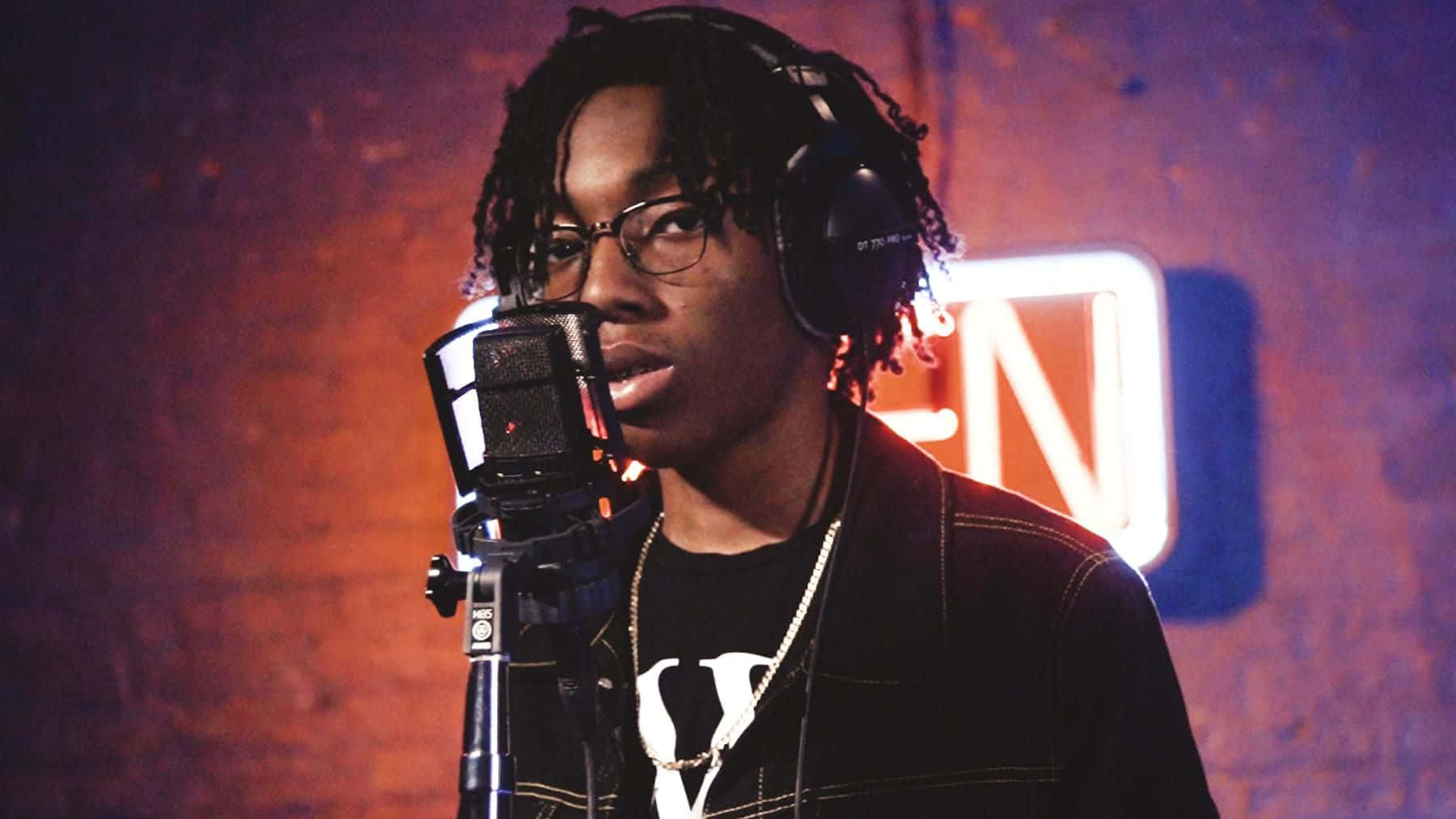 Lil Tecca, glasses, headphones, HD Desktop Wallpaper