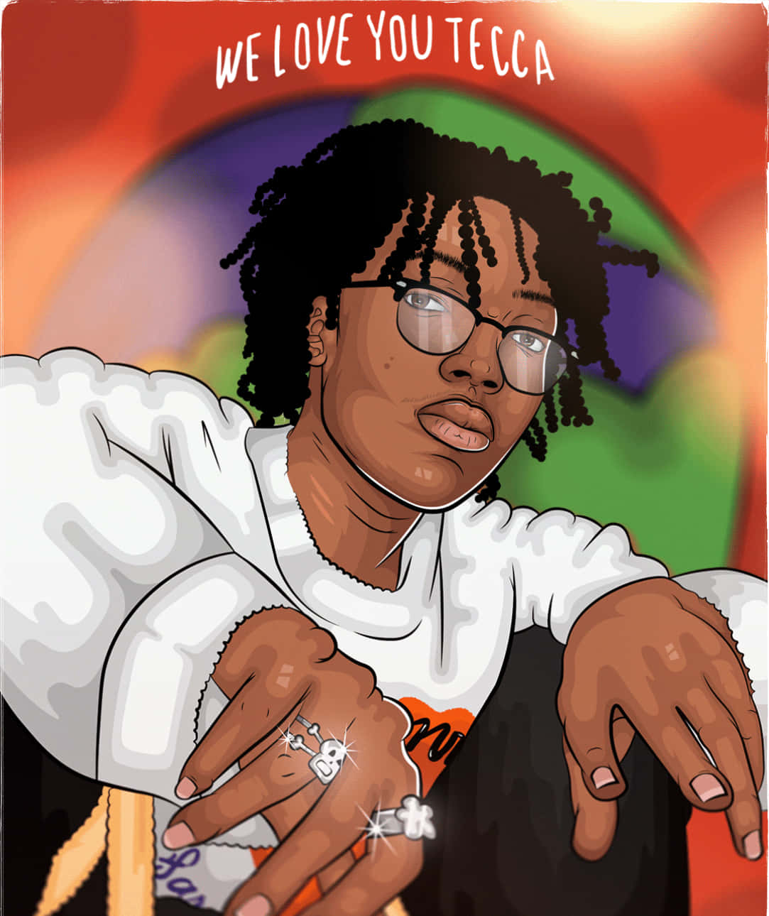 Lil Tecca, glasses, braids, HD Phone Wallpaper