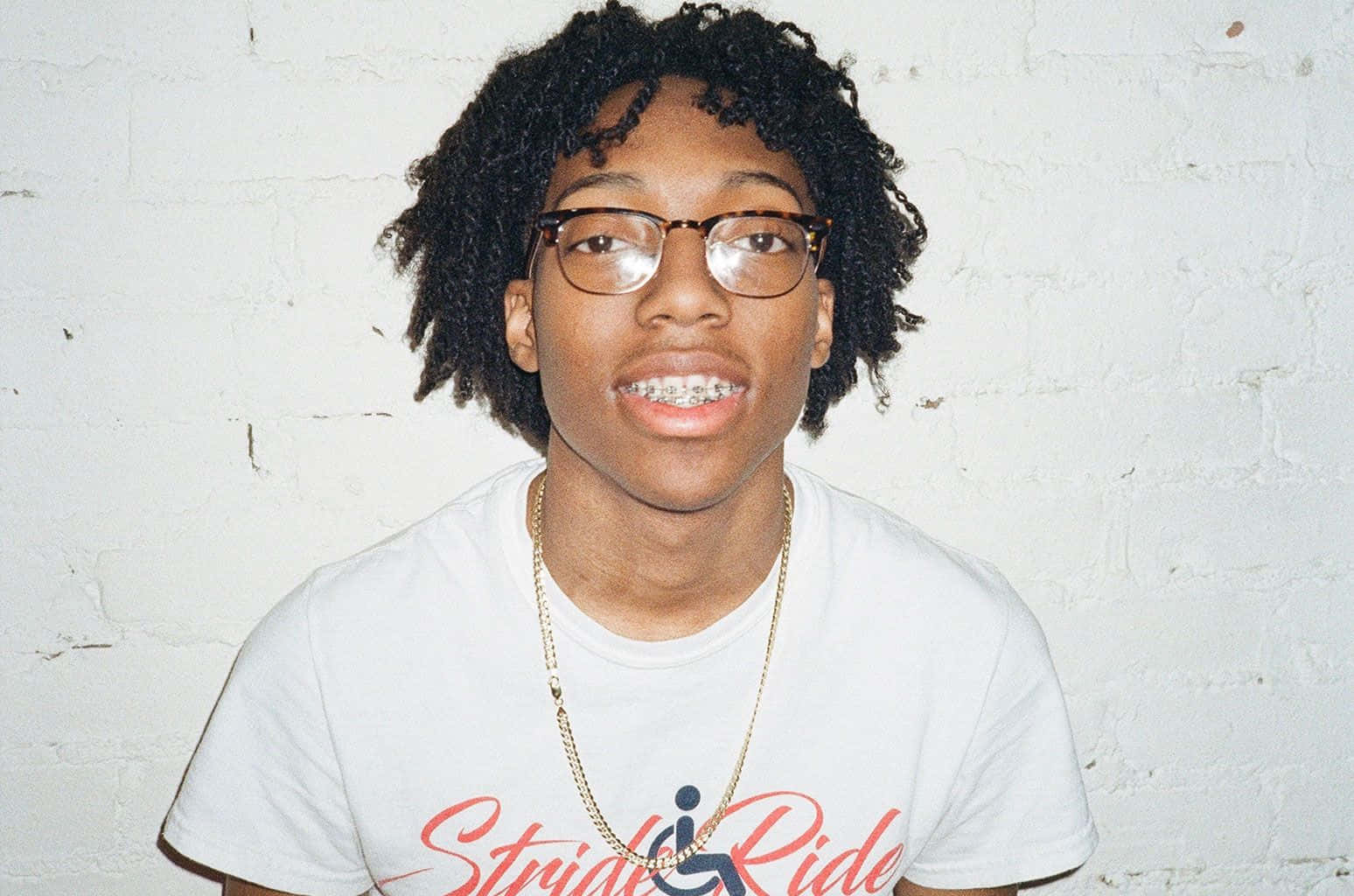 Lil Tecca, braces, white t-shirt, HD Desktop Wallpaper