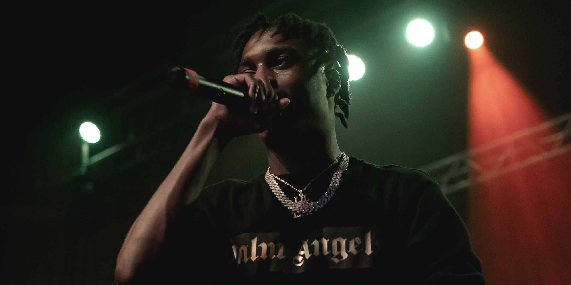 Lil Tjay, stage performance, green and red spotlights, Full HD Desktop Wallpaper