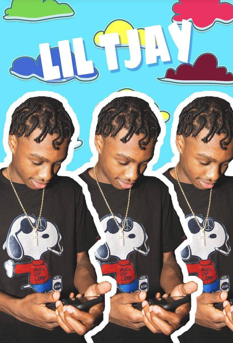 Lil Tjay, bright blue sky, colorful cartoon clouds, SD Phone Wallpaper