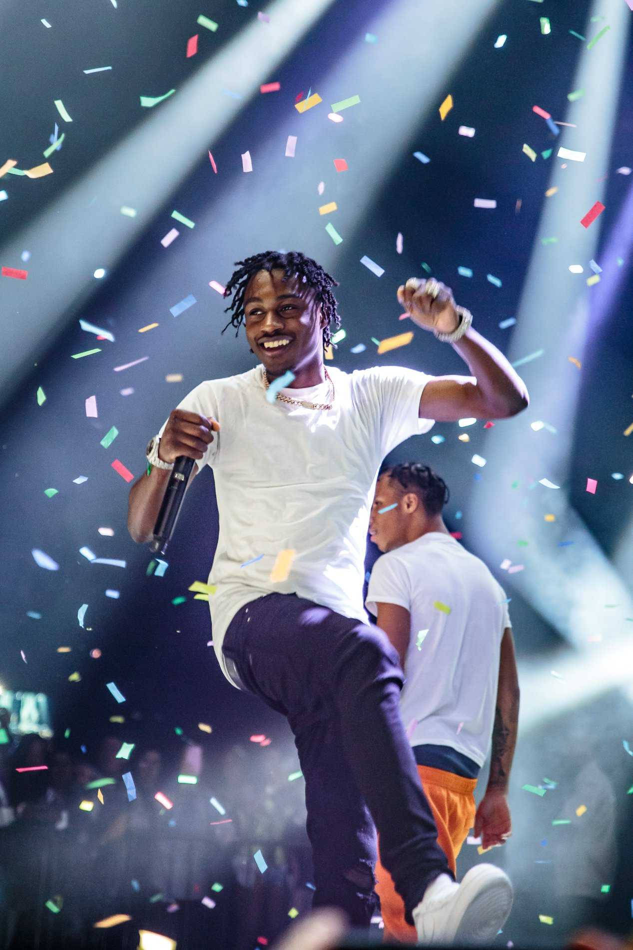 Lil Tjay, concert, bright lights, HD Phone Wallpaper
