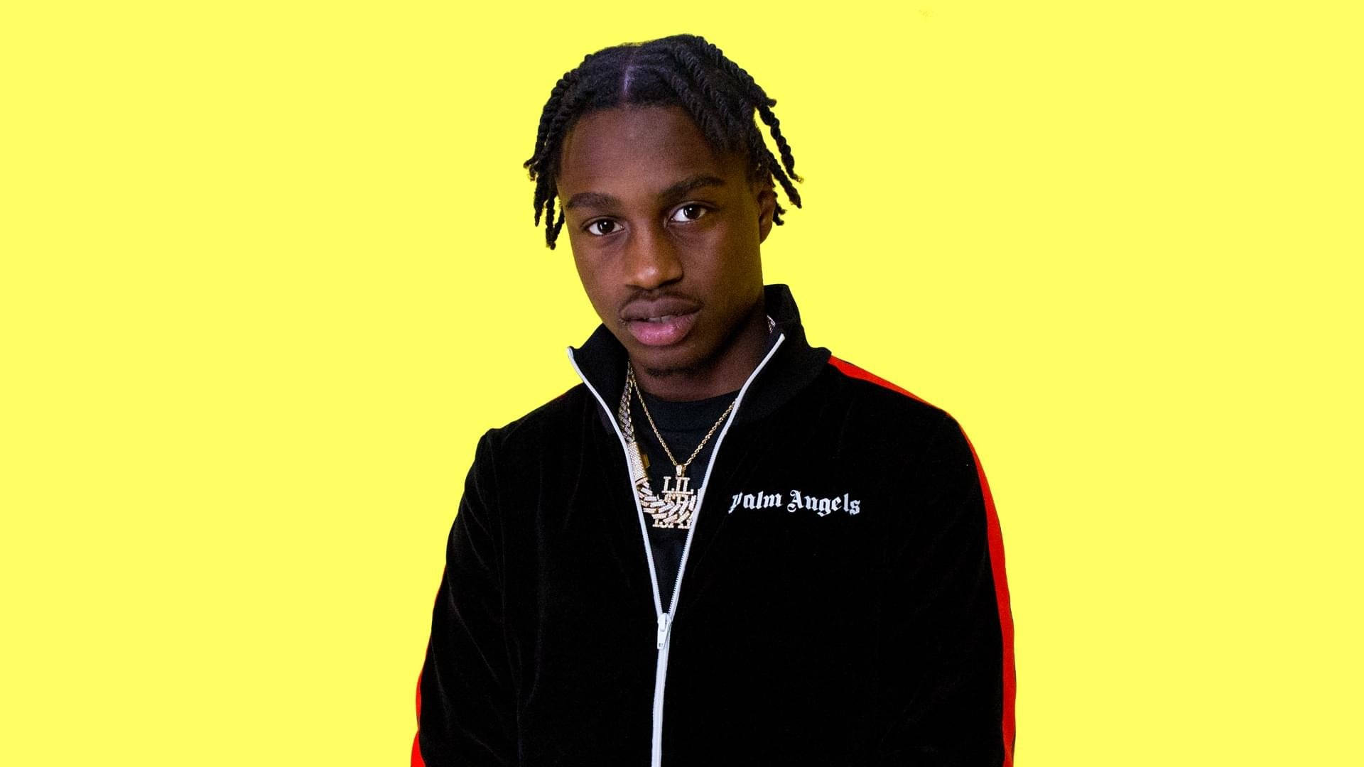 Lil Tjay, black velvet Palm Angels jacket, braided hair, Full HD Desktop Wallpaper