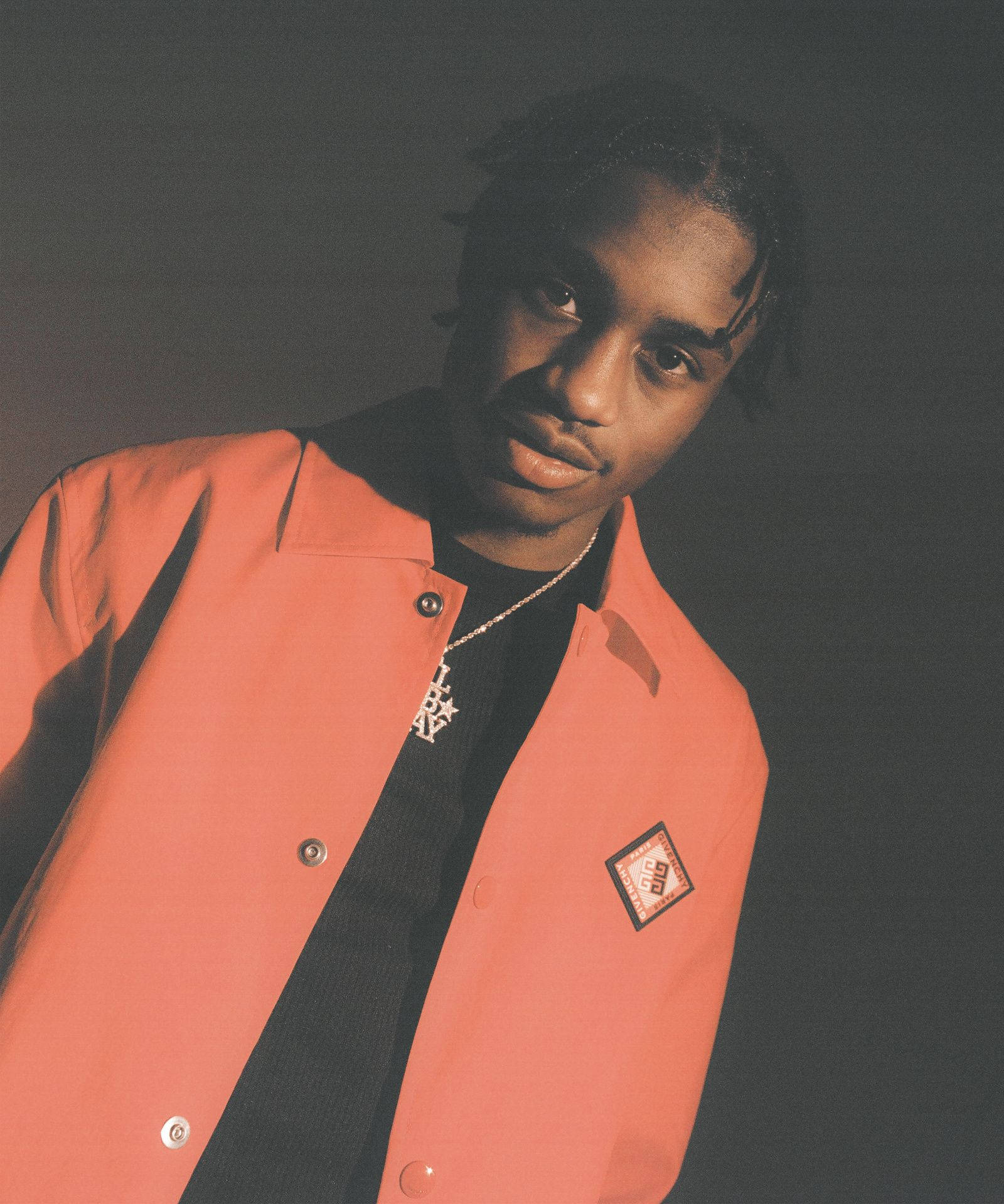 Lil Tjay, coral jacket, black shirt, Full HD Phone Wallpaper