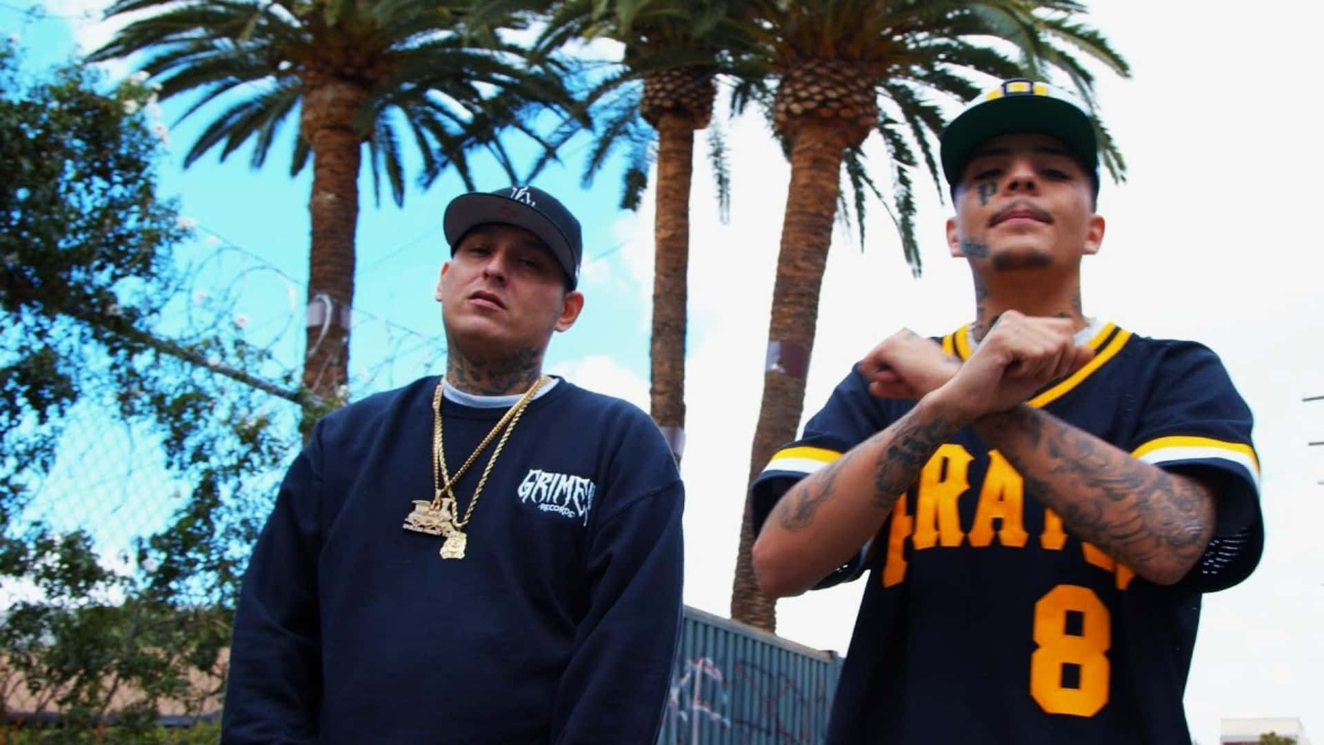 Lil Travieso, urban style, palm trees, Full HD Desktop Wallpaper