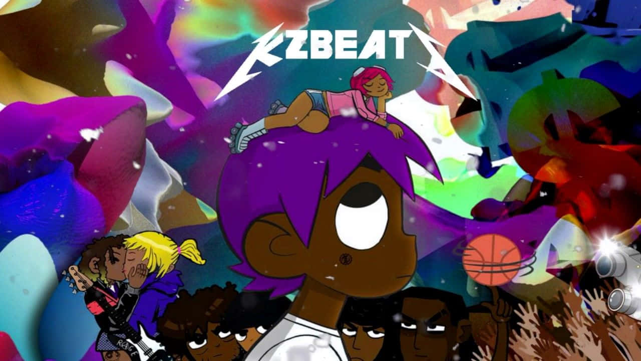 Lil Uzi Vert, purple-haired character, vibrant anime-style illustration, HD Desktop Wallpaper