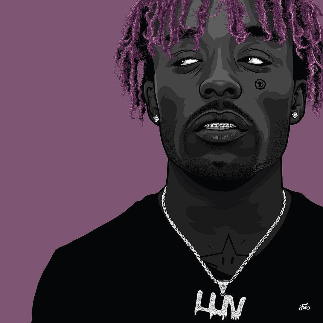 Lil Uzi Vert, purple dreadlocks, silver chain, SD Desktop Wallpaper