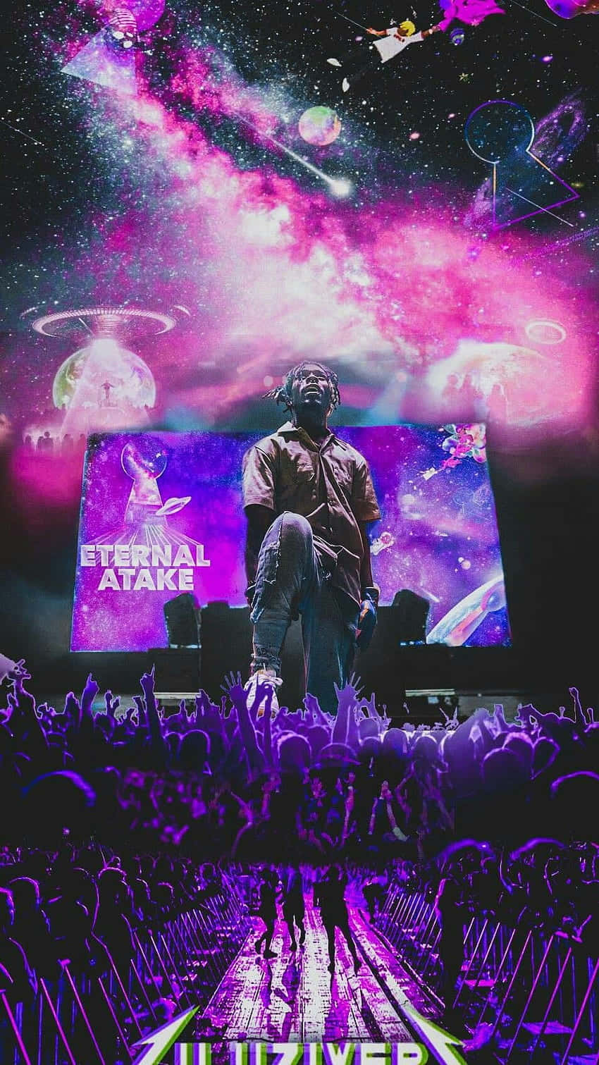 Lil Uzi Vert, cosmic purple galaxy sky, UFOs, HD Phone Wallpaper