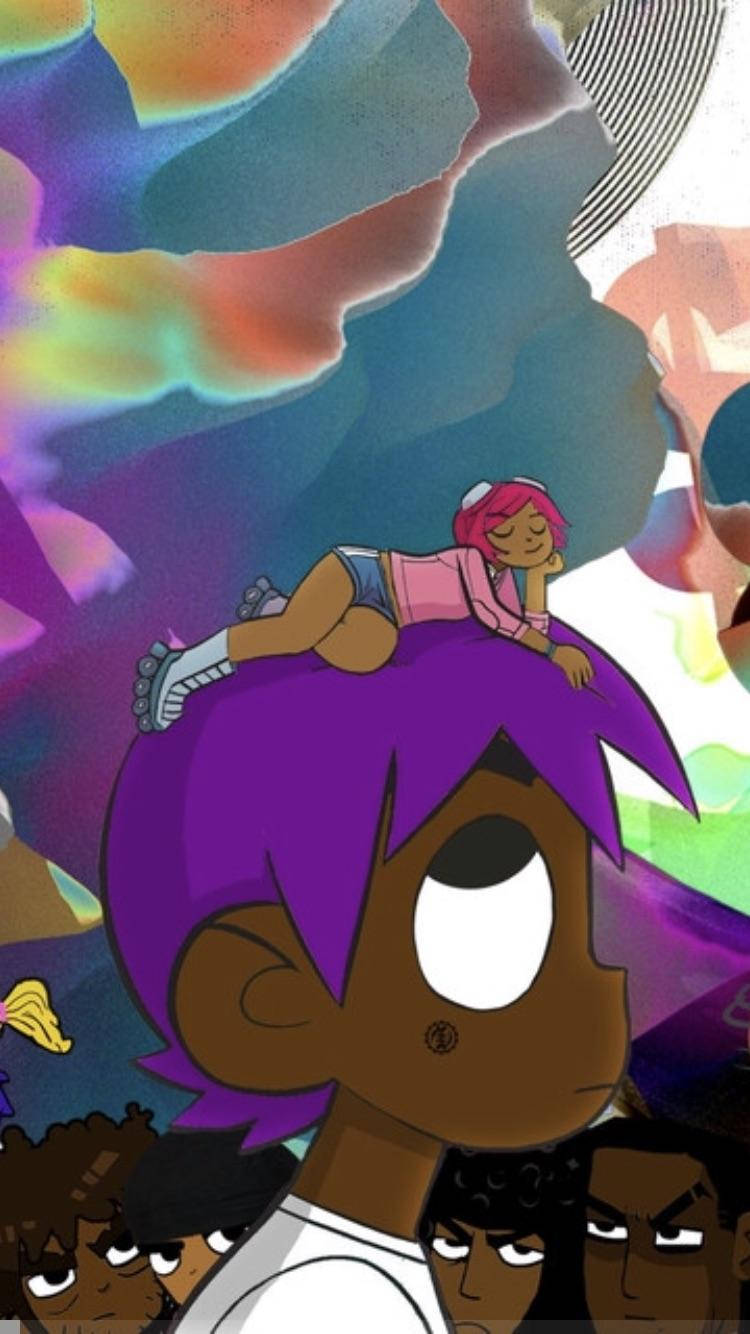 Lil Uzi Vert, purple hair, pink-haired figure, HD Phone Wallpaper