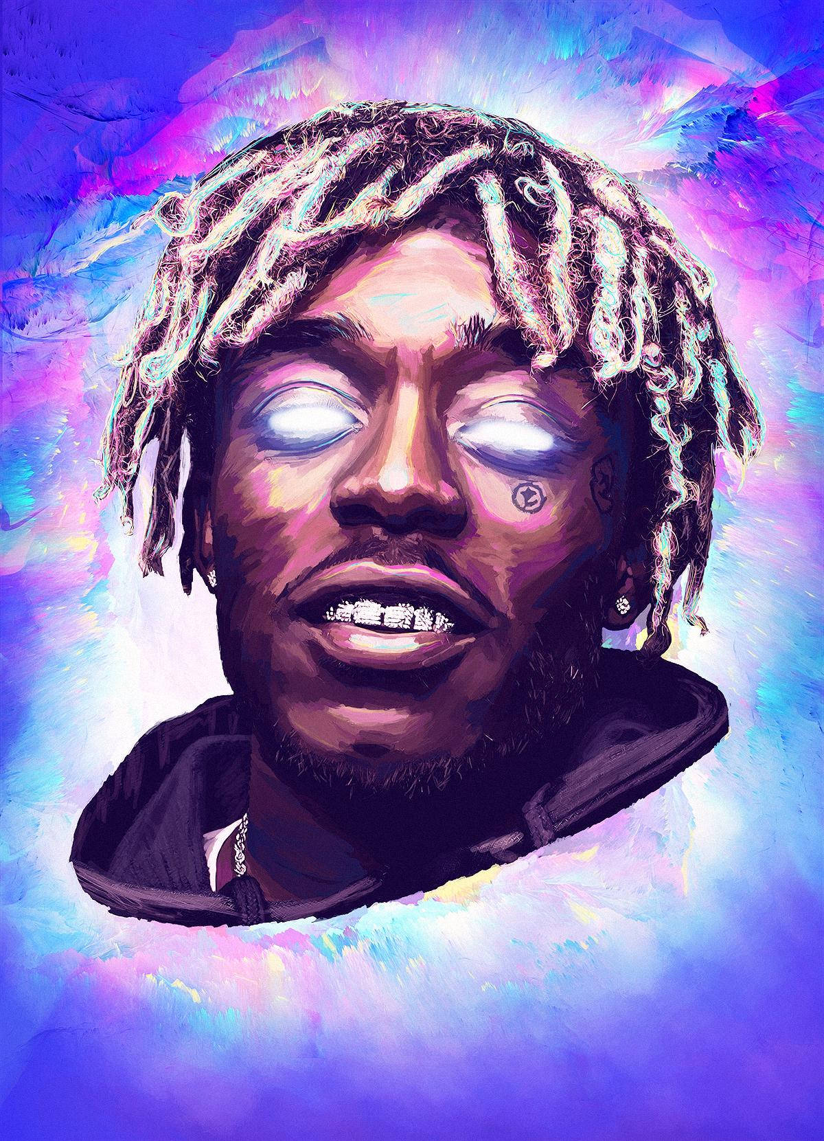 Lil Uzi Vert, glowing eyes, colorful abstract background, HD Phone Wallpaper