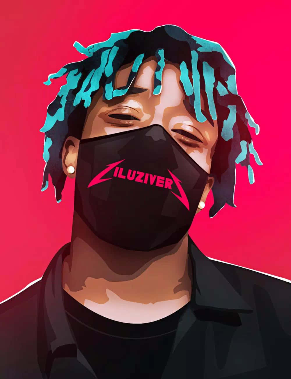 Lil Uzi Vert, turquoise dreadlocks, black face mask, HD Phone Wallpaper