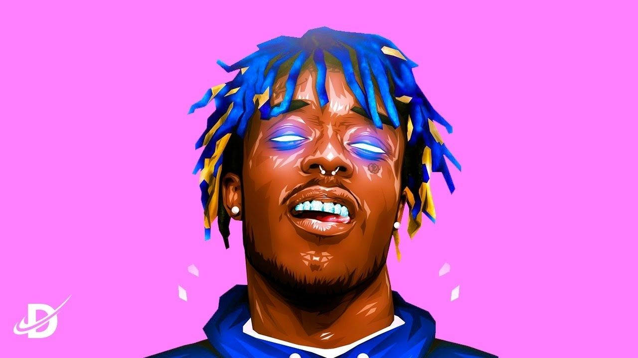 Lil Uzi Vert, blue and yellow dreadlocks, glowing eyes, HD Desktop Wallpaper