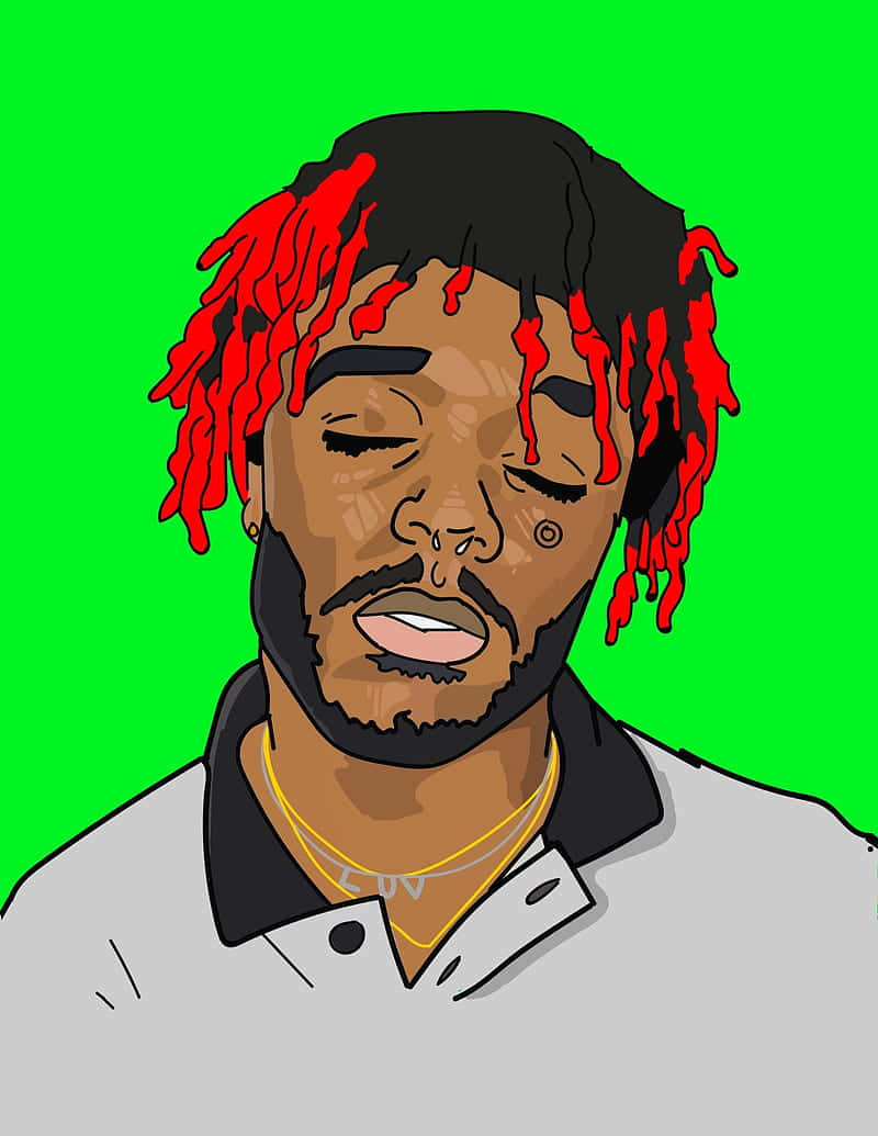 Lil Uzi Vert, red dreadlocks, closed eyes, SD Phone Wallpaper