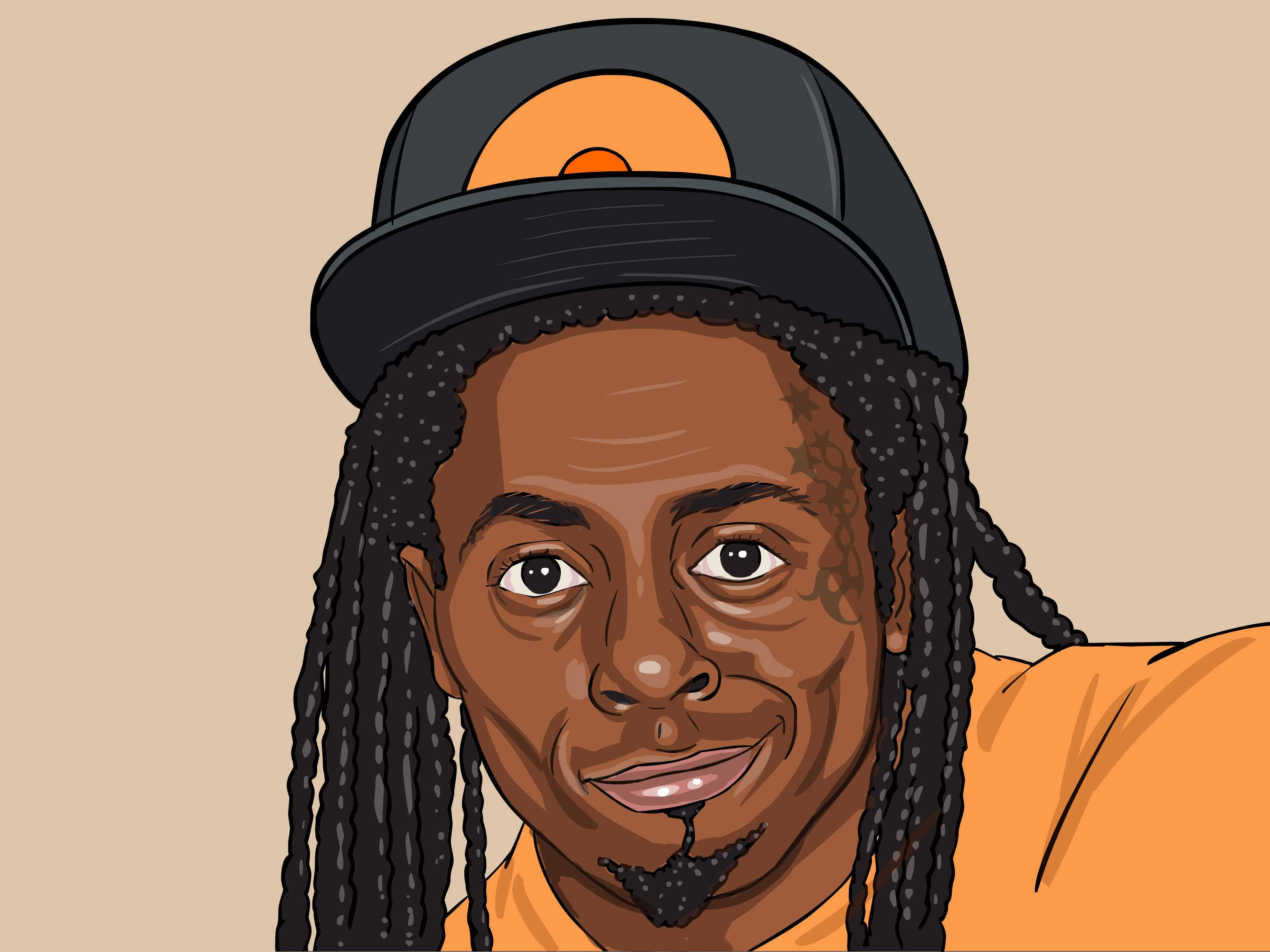 Lil Wayne, braided hair, black cap, 2K Desktop Wallpaper