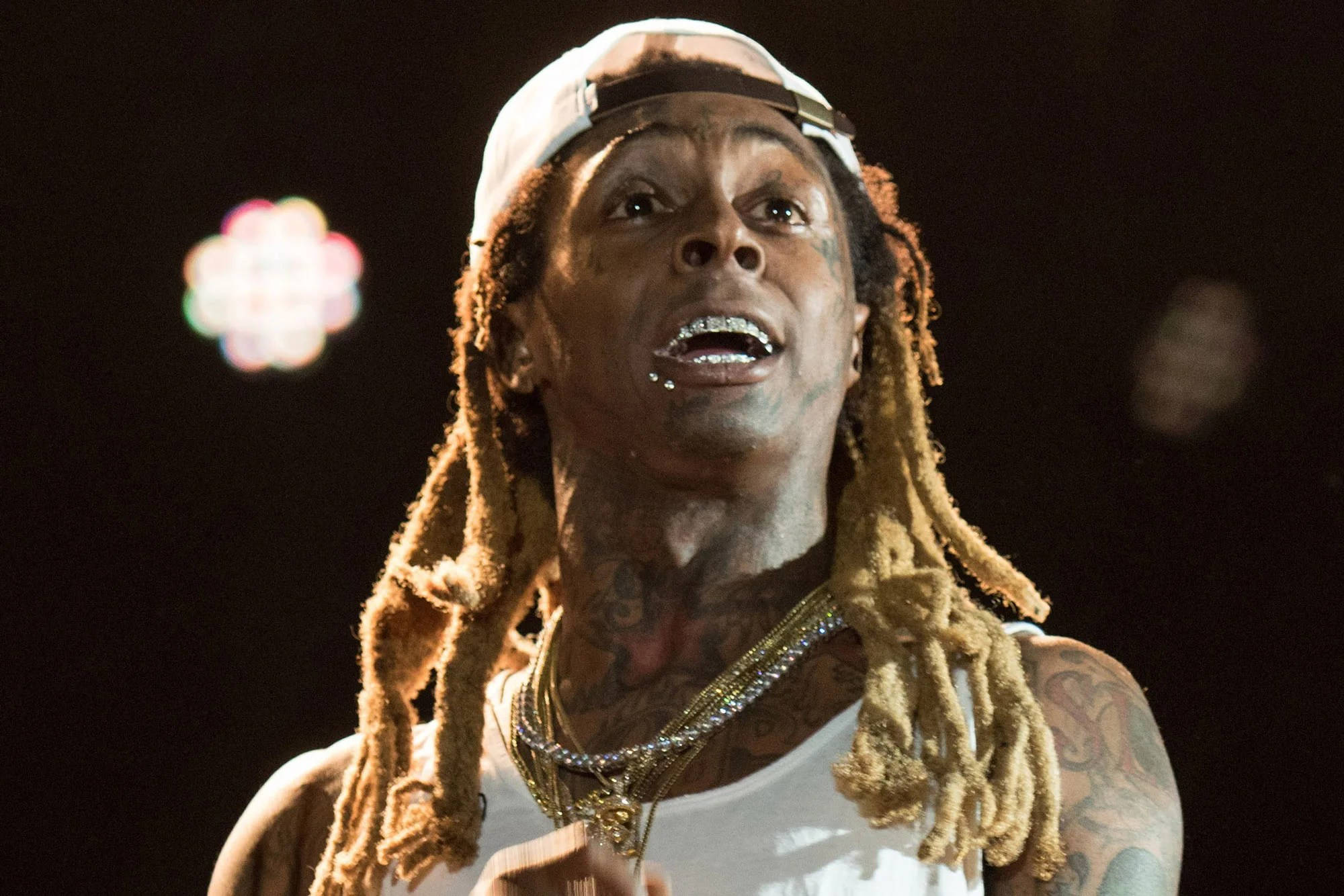 Lil Wayne, dreadlocks, white cap, Full HD Desktop Wallpaper