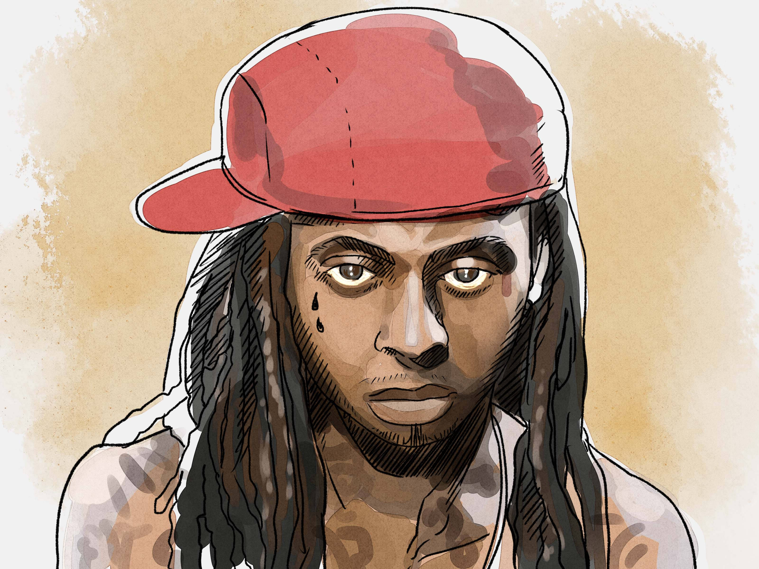 Lil Wayne, dreadlocks, red cap, 2K Desktop Wallpaper