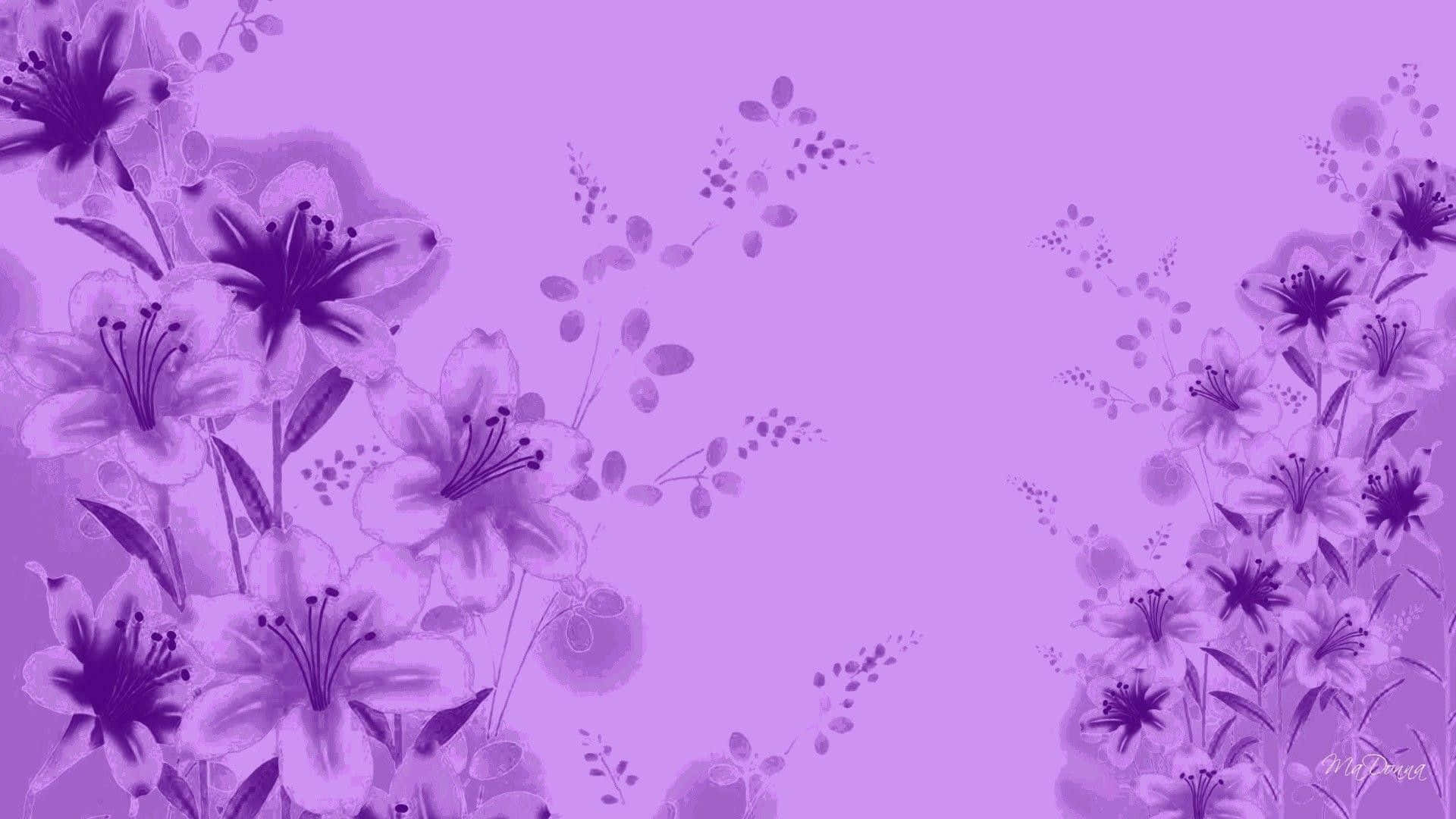 lilac color, vibrant purple lilies, delicate foliage, Full HD Desktop Wallpaper