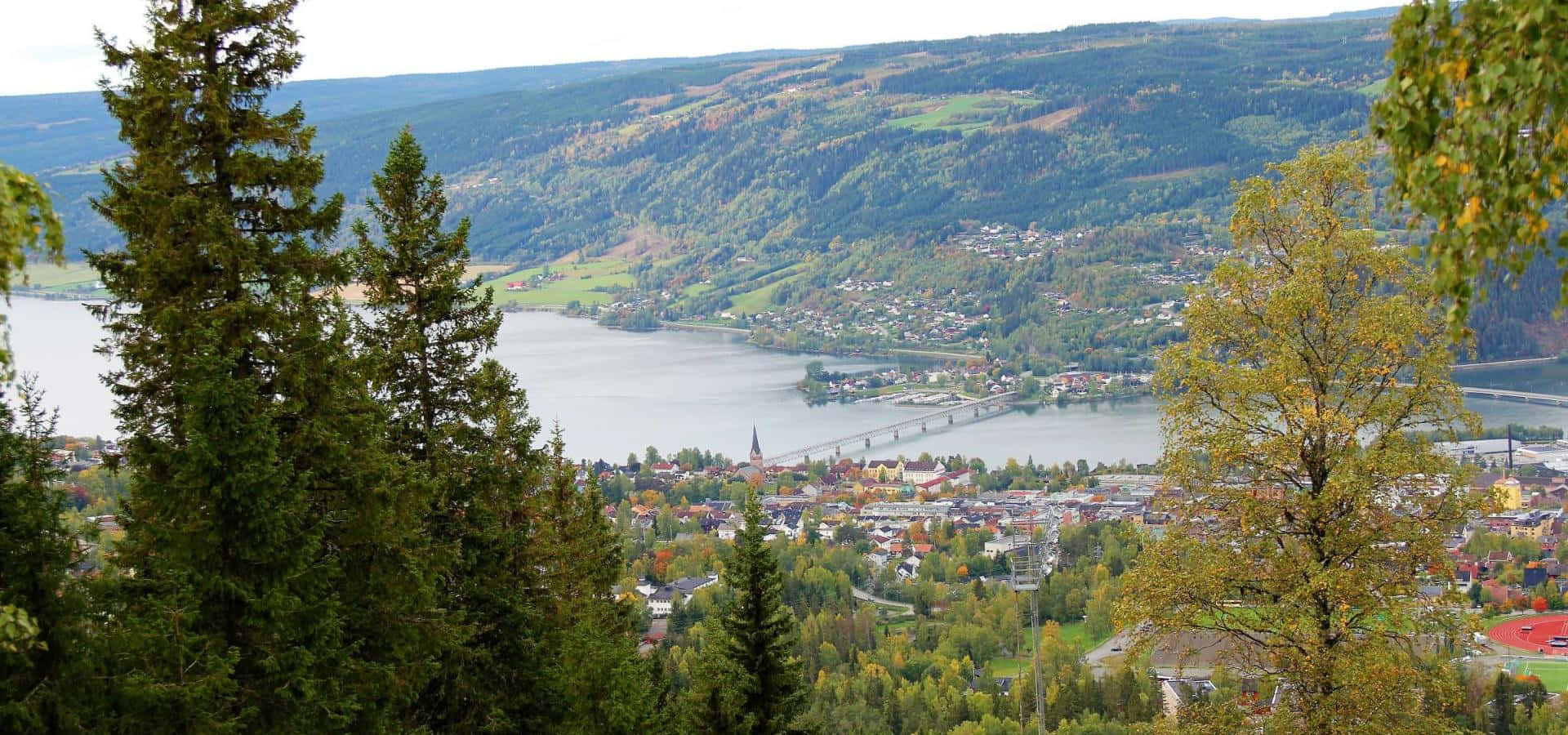 Lillehammer, panoramic view, town, Full HD Desktop Wallpaper