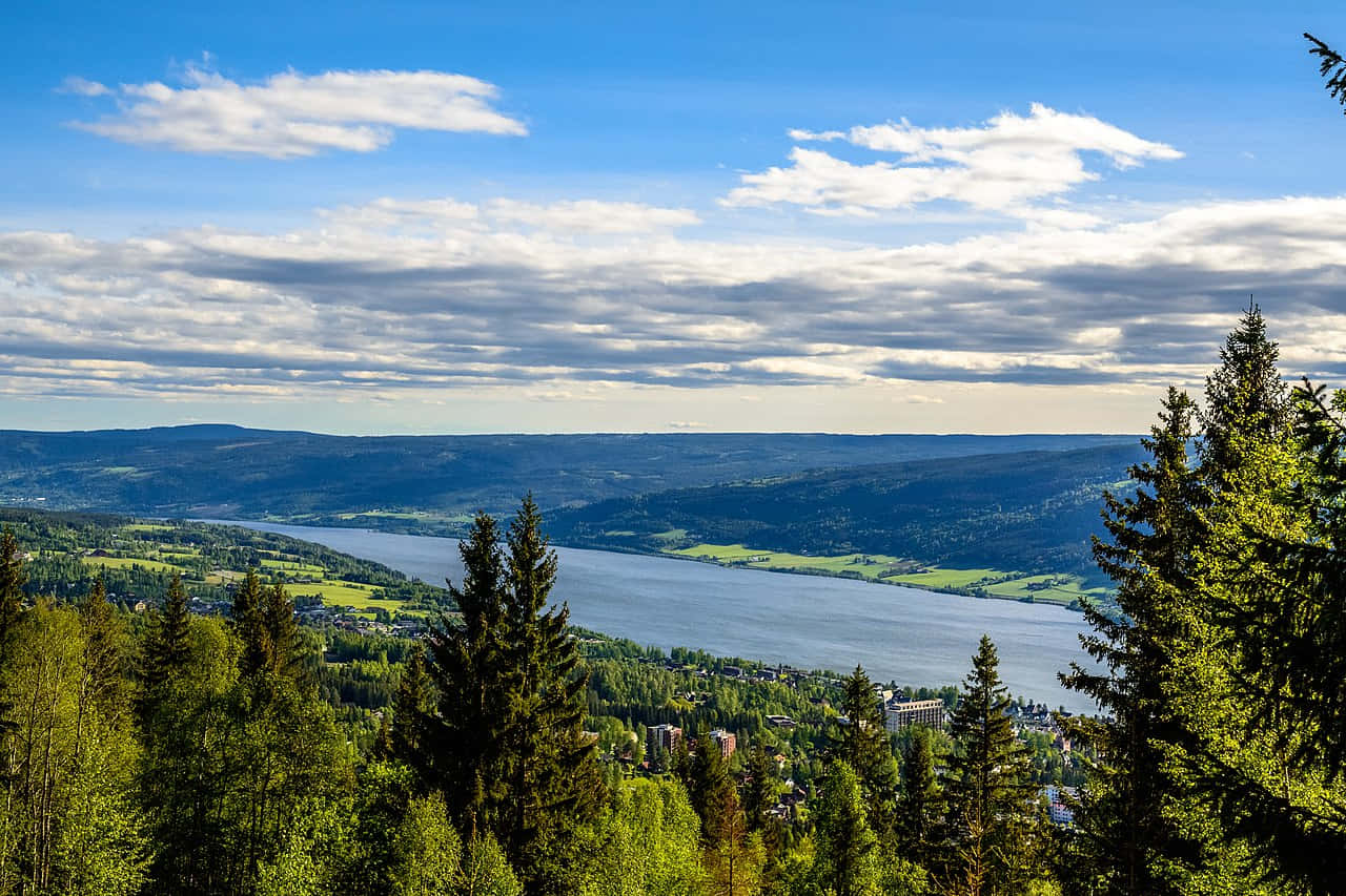 Lillehammer, snowy, sunrise, HD Desktop Wallpaper