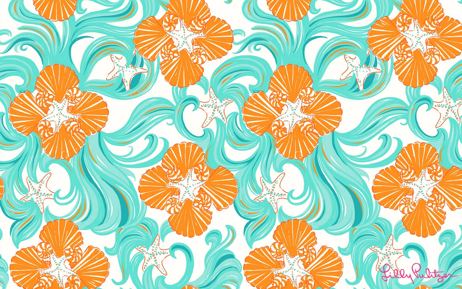 Lilly Pulitzer, orange, teal, HD Desktop Wallpaper