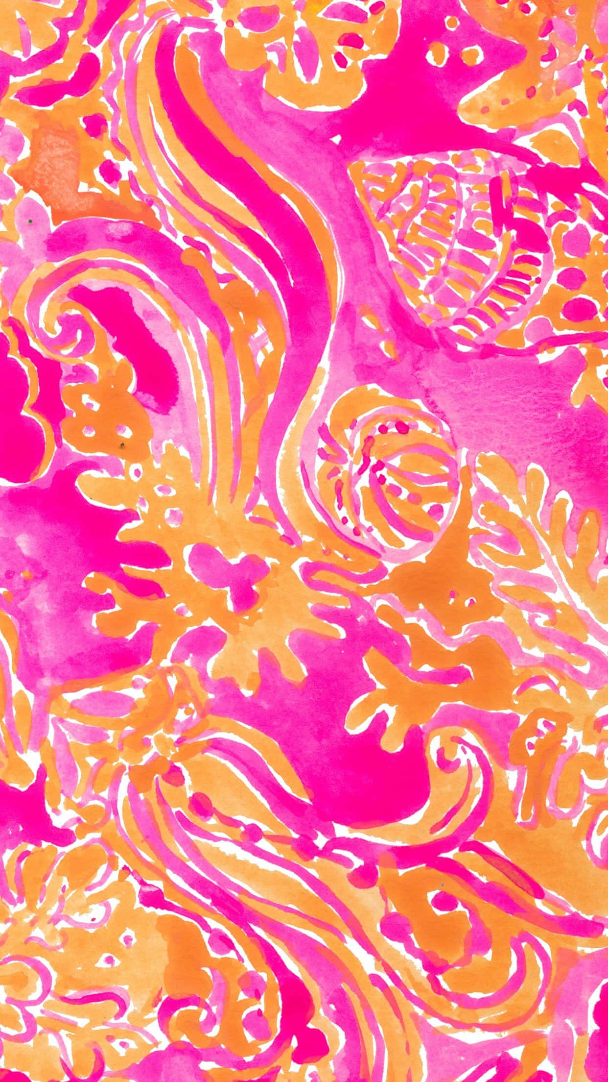 Lilly Pulitzer iPhone, pink, orange, Full HD Phone Wallpaper