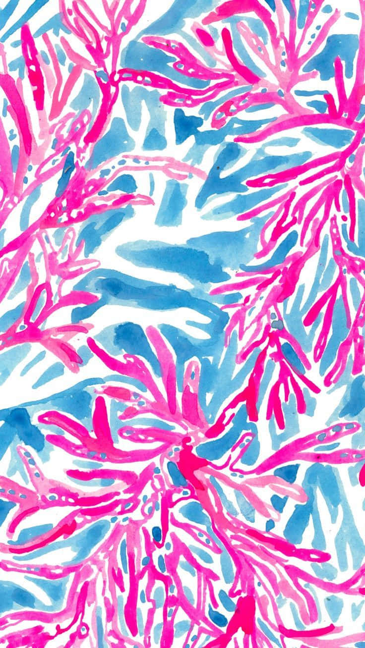 Lilly Pulitzer, iPhone, vibrant pink coral branches, HD Phone Wallpaper