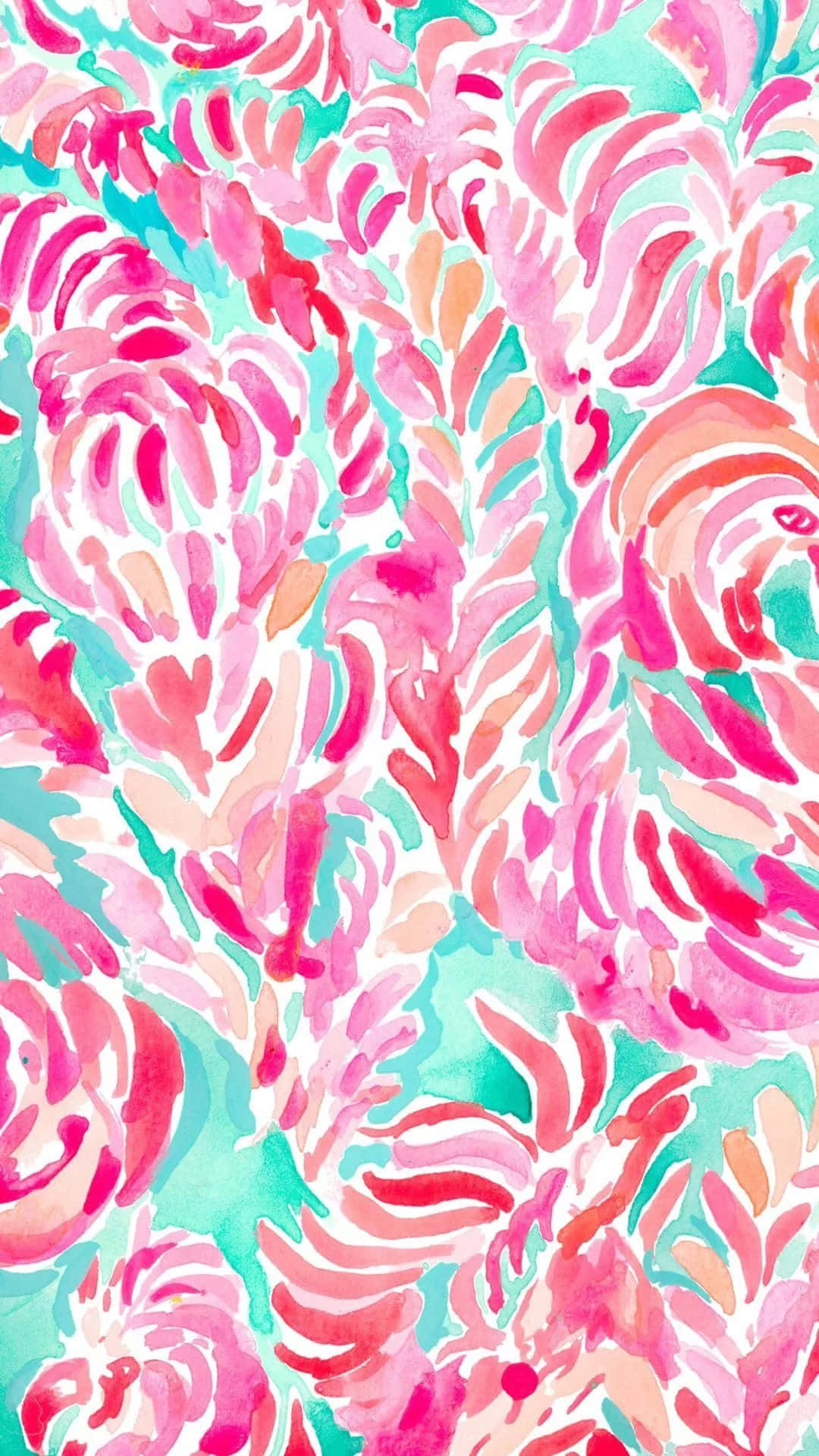 Lilly Pulitzer, iPhone, vibrant watercolor floral pattern, Full HD Phone Wallpaper