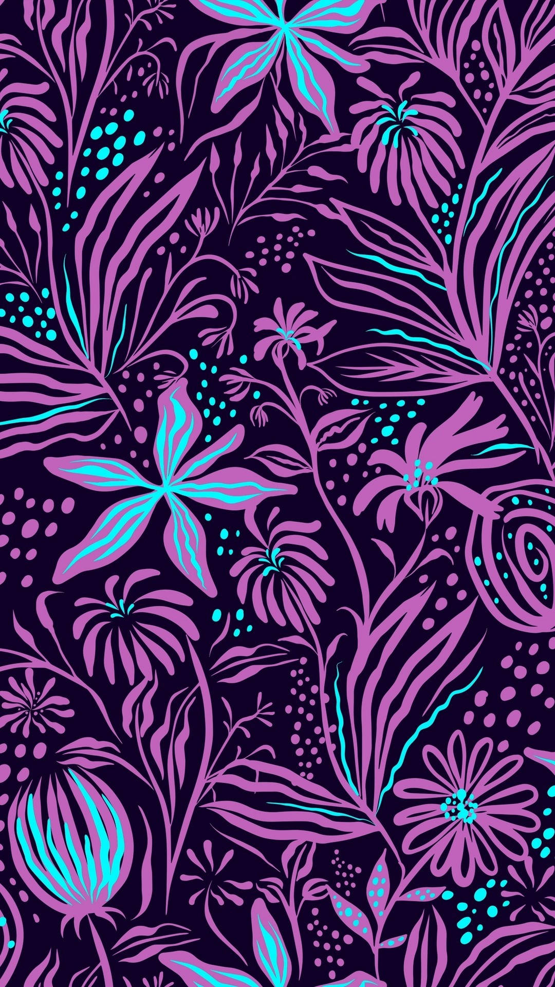 Lilly Pulitzer, purple flower art, vibrant purple, Full HD Phone Wallpaper