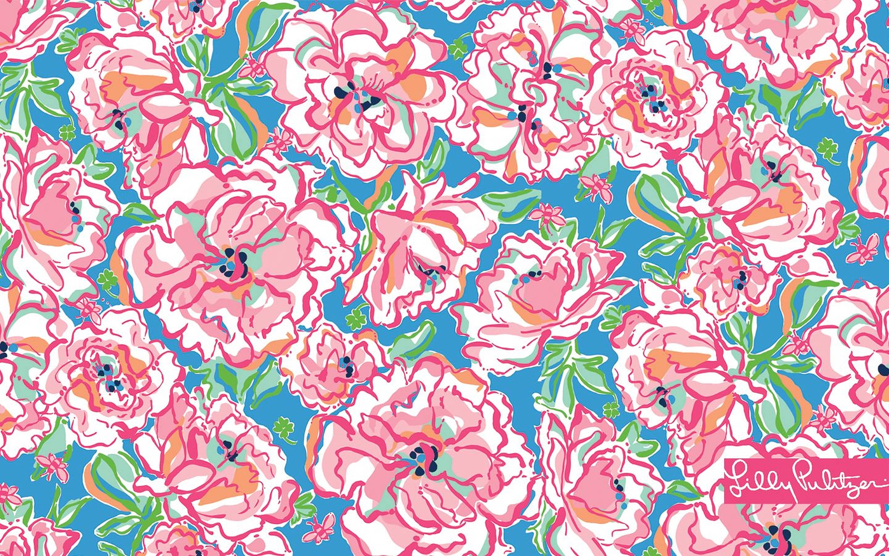 Lilly Pulitzer, pastel pink carnation, vibrant pink, 2K Desktop Wallpaper
