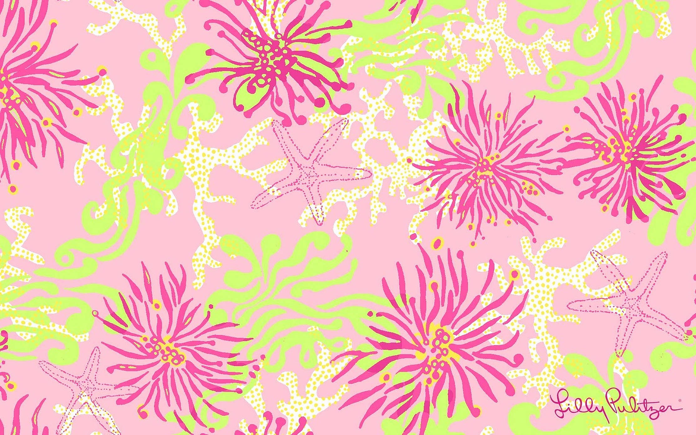 Lilly Pulitzer, pink corals, vibrant pink, Full HD Desktop Wallpaper