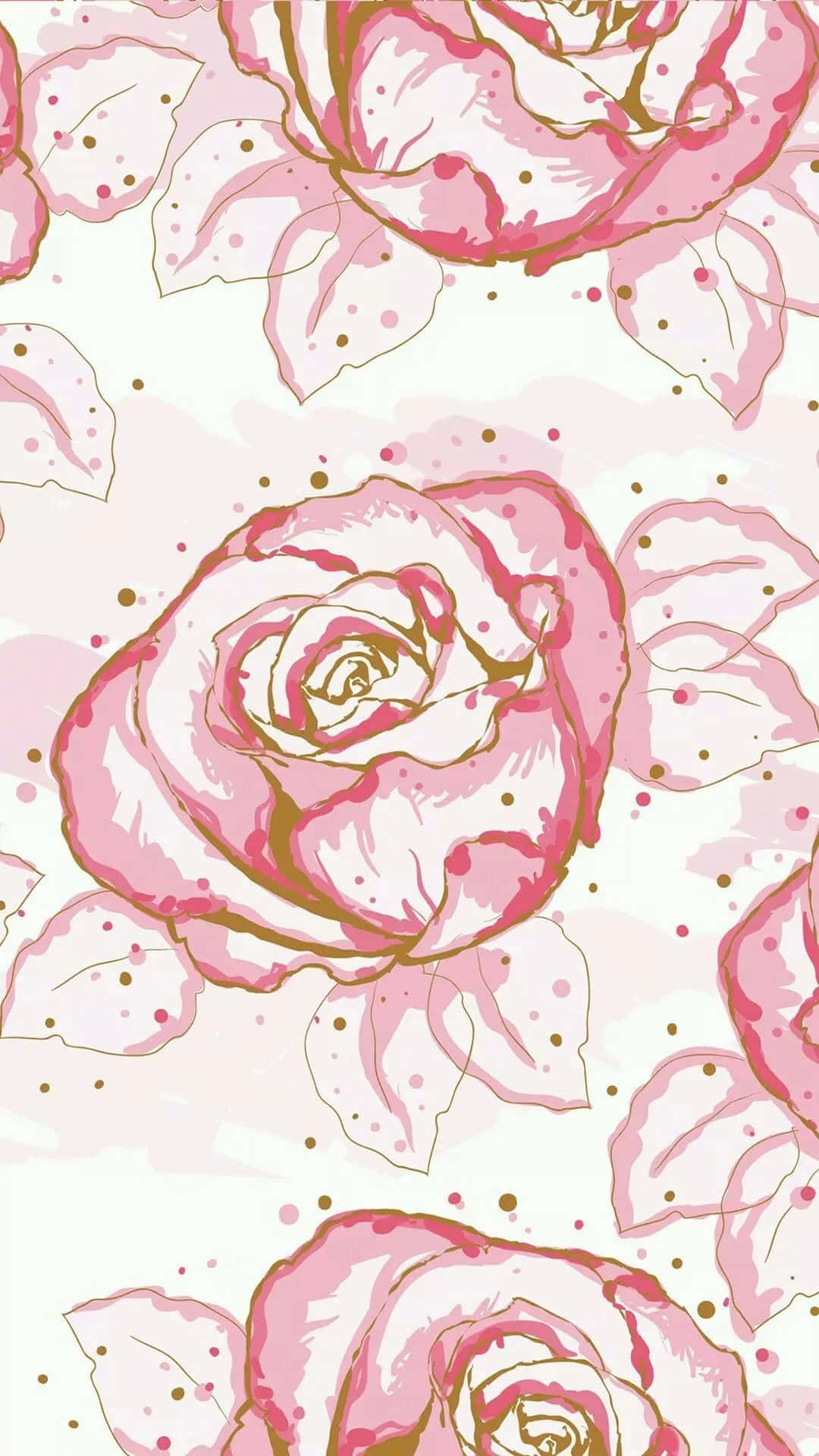 Lilly Pulitzer, iPhone, pink roses, Full HD Phone Wallpaper