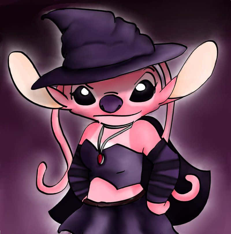Lilo And Stitch Halloween, pink cartoon alien, witch costume, SD Phone Wallpaper