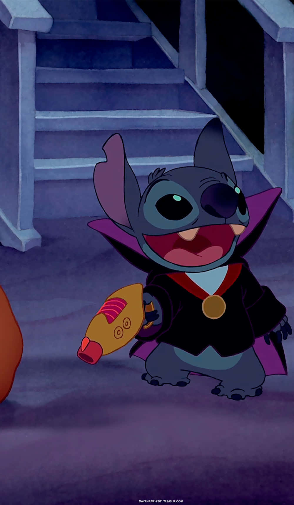 Lilo and Stitch Halloween, vampire costume, staircase, HD Phone Wallpaper