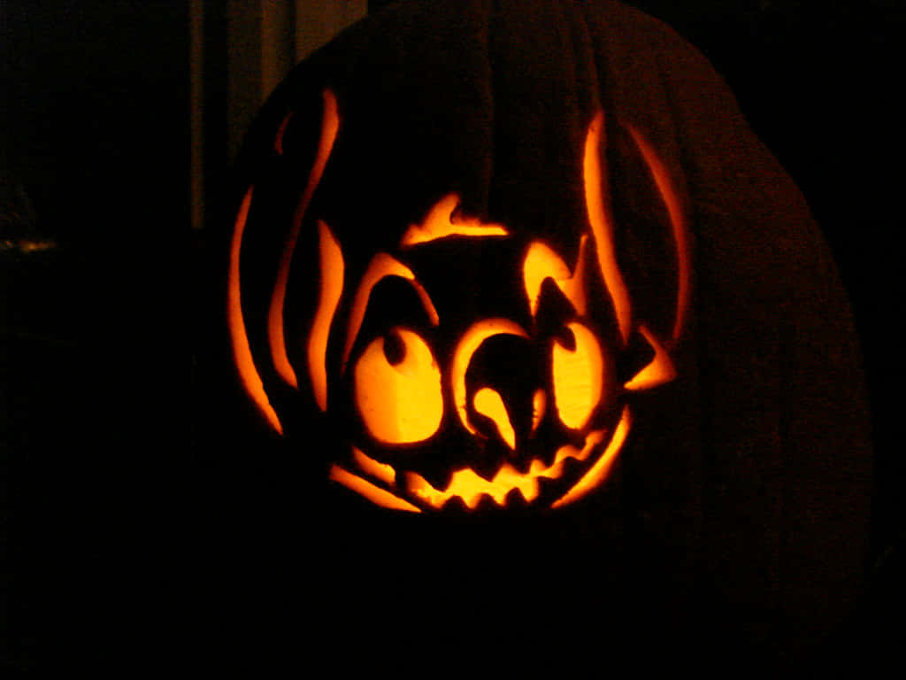 Lilo and Stitch Halloween, jack-o'-lantern, cartoonish face, SD Desktop Wallpaper