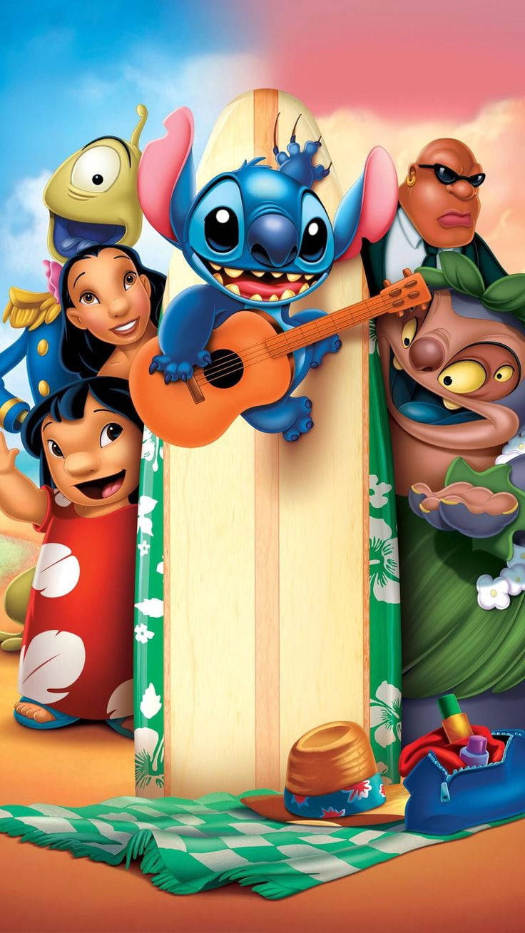 Lilo And Stitch, Stitch, tropical beach, HD Phone Wallpaper