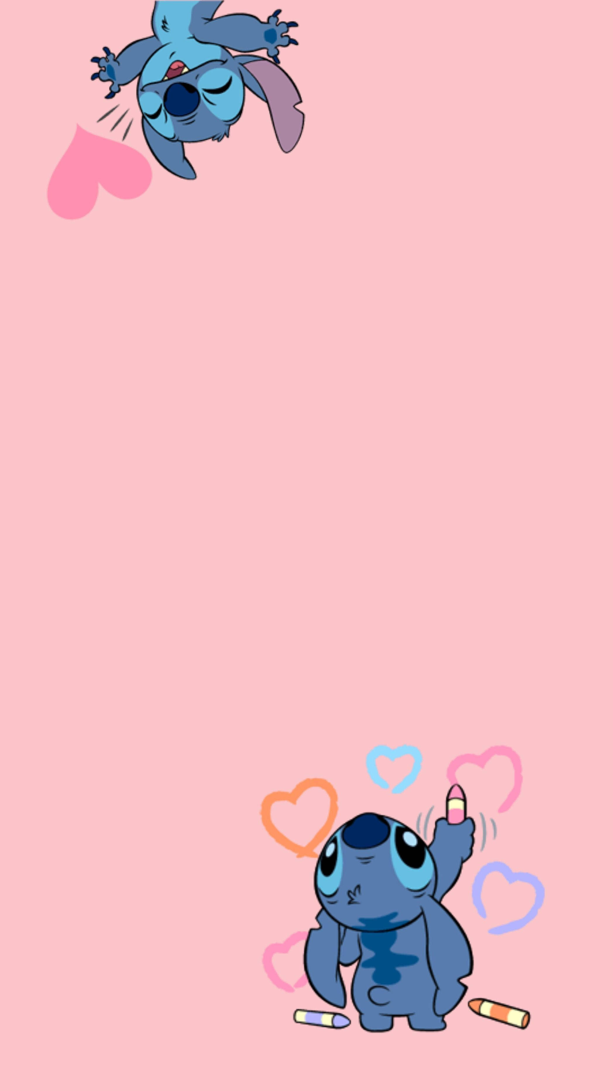 Lilo And Stitch, pink, blue alien characters, 2K Phone Wallpaper