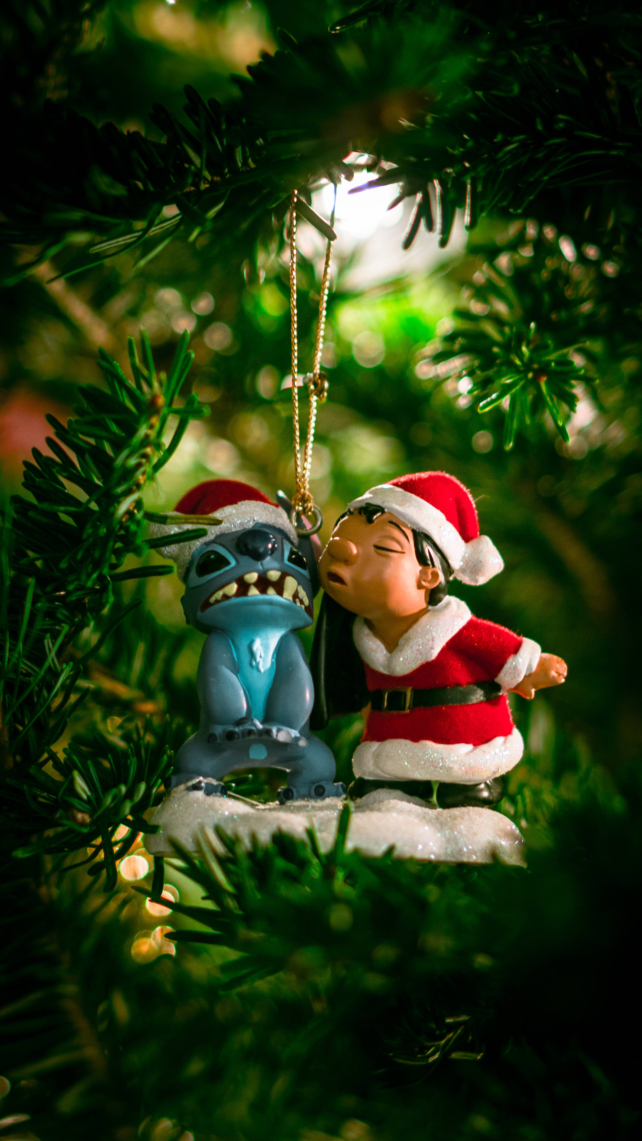 Stitch, Lilo, Santa outfits, 4K Phone Wallpaper
