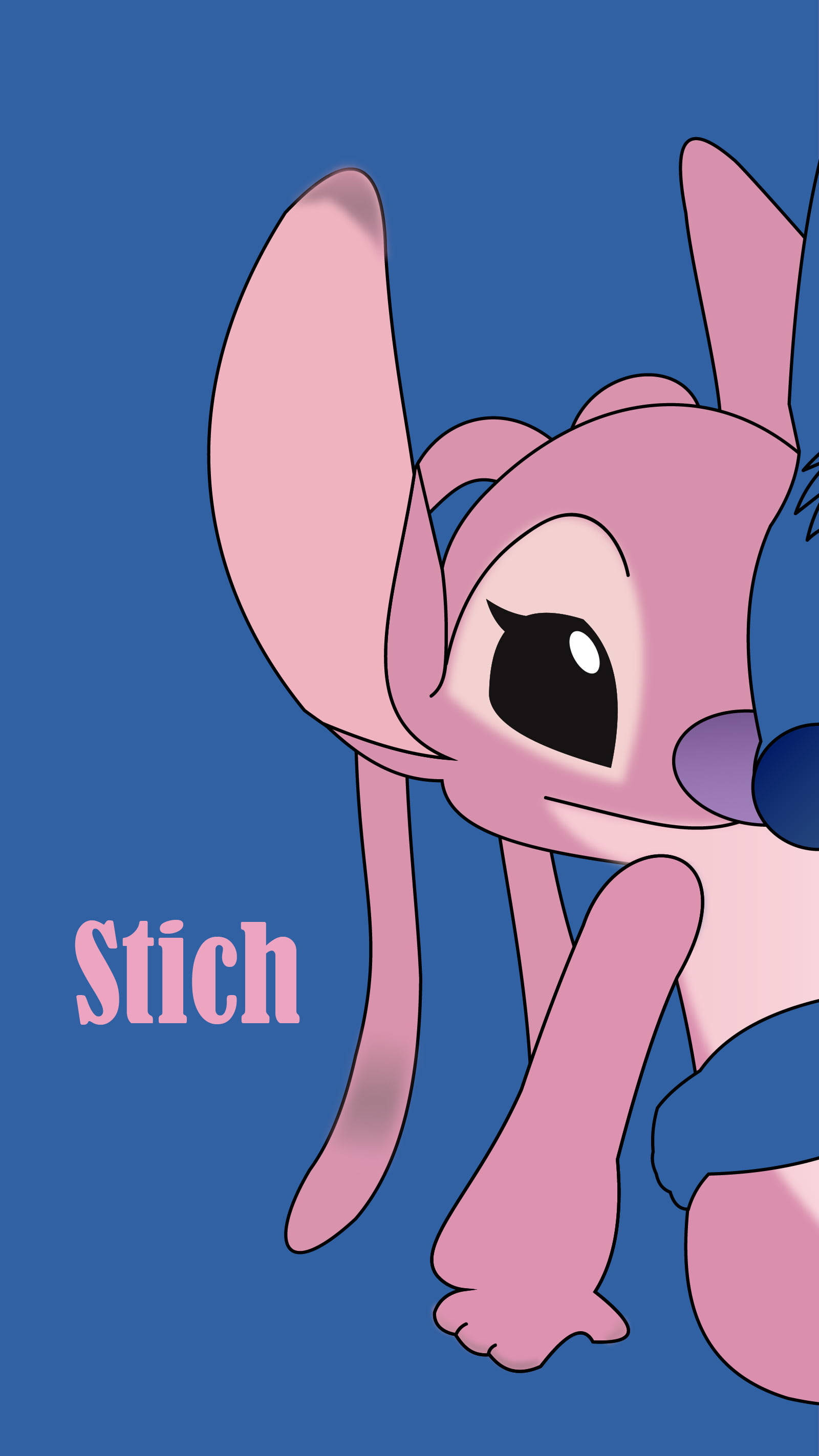 Lilo And Stitch, Stitch, blue background, 2K Phone Wallpaper
