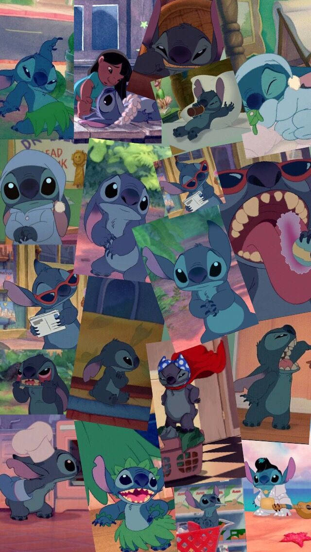 Stitch, Lilo & Stitch, collage, SD Phone Wallpaper