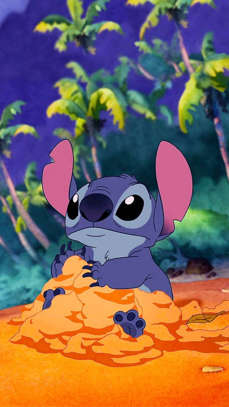 Lilo And Stitch, Stitch, orange sand, HD Phone Wallpaper