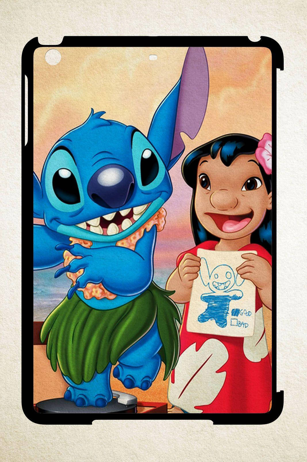 Lilo Stitch, grass skirt, drawing, HD Phone Wallpaper