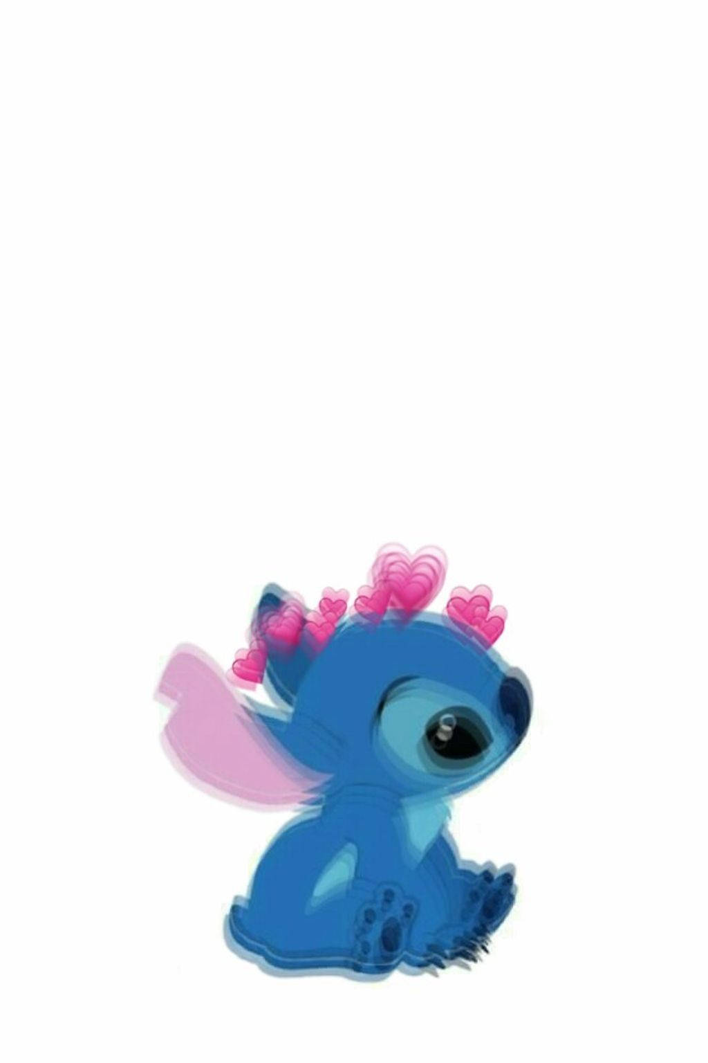 Lilo Stitch, blue alien, pink hearts, HD Phone Wallpaper
