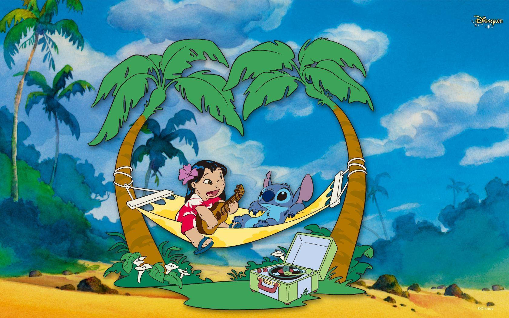 Lilo, Stitch, hammock, HD Desktop Wallpaper