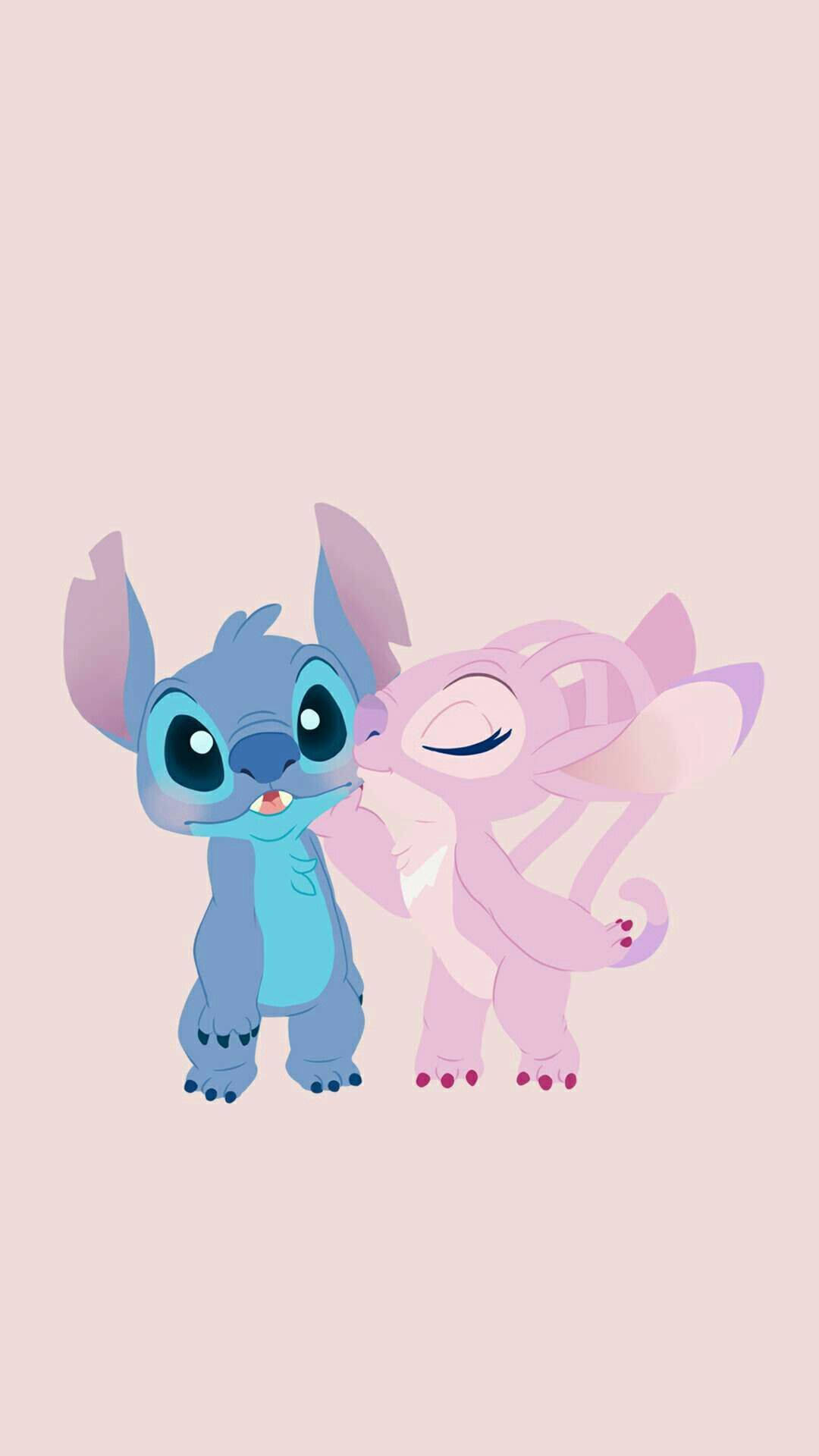 Lilo Stitch, blue, pink, Full HD Phone Wallpaper
