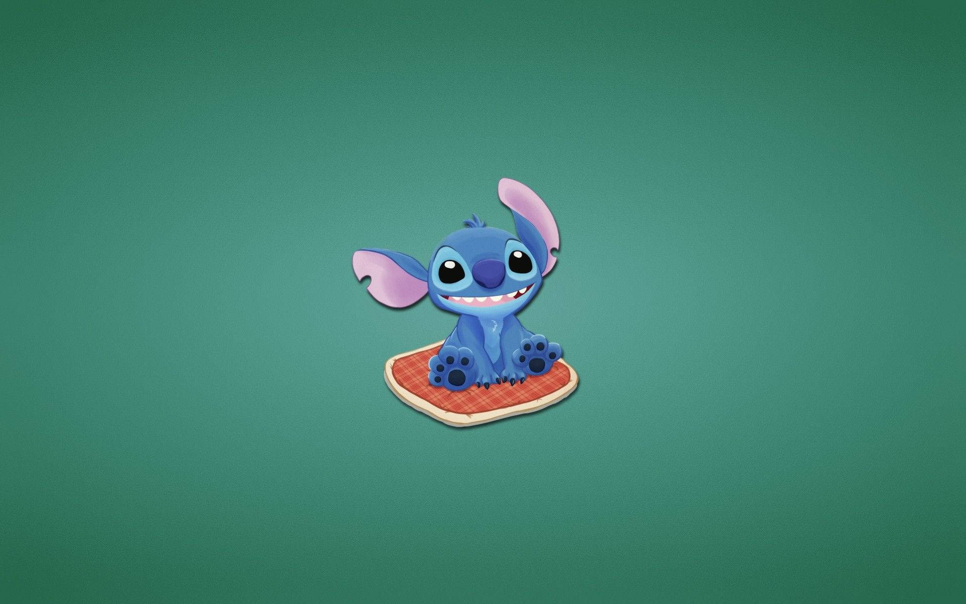 Stitch, blue alien, pink ears, Full HD Desktop Wallpaper